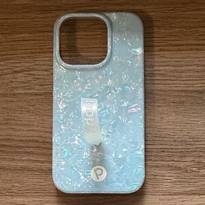 Loopy iPhone 14Pro Case blue Pearl Shimmer Phone Case